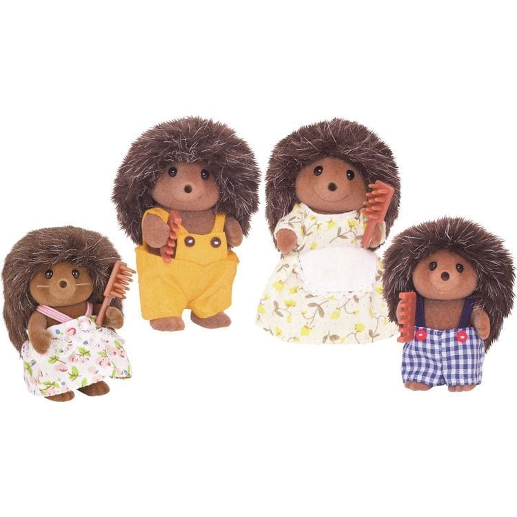 Calico Critters Collectibles Calico Critters Pickleweeds Hedgehog Family, Set of 4 Collectible Doll Figures