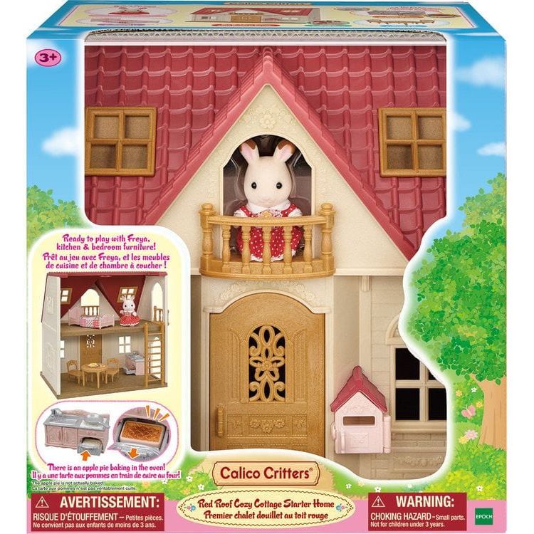 Calico Critters Collectibles Calico Critters Red Roof Cozy Cottage, Dollhouse Playset with Figure, Furniture and Accessories