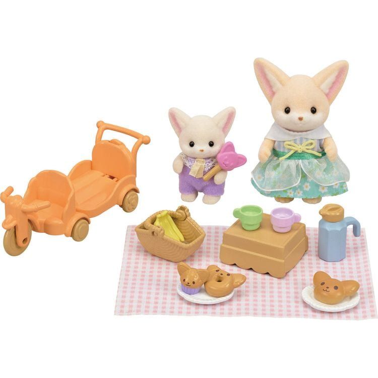 Calico Critters Collectibles Calico Critters Sunny Picnic Set, Dollhouse Playset with 2 Collectible Figures and Accessories