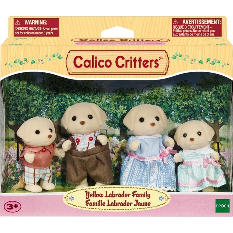 Calico Critters Collectibles Calico Critters Yellow Labrador Family, Set of 4 Collectible Doll Figures