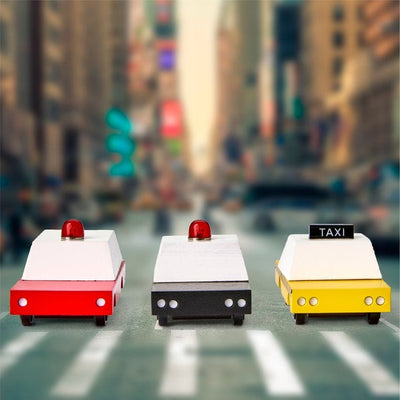 Candylab Vehicles 3 Pack NYC Wooden Cars - Taxi, Police Car & Ambulance
