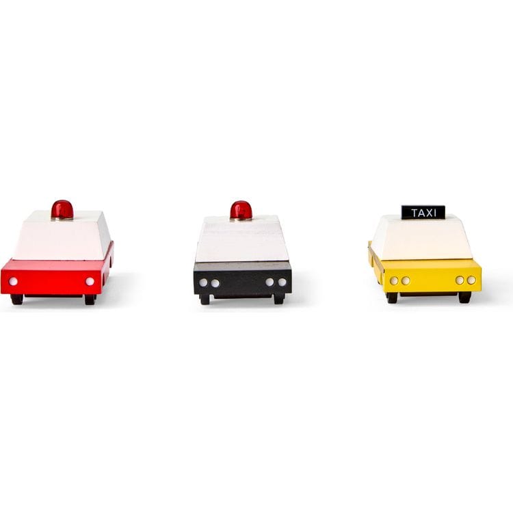 Candylab Vehicles 3 Pack NYC Wooden Cars - Taxi, Police Car & Ambulance