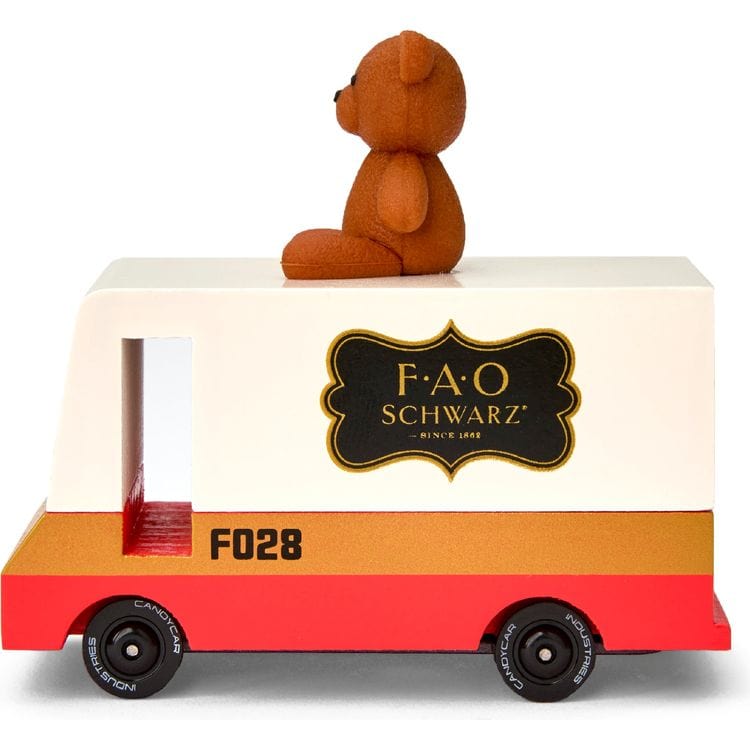 Candylab Vehicles FAO Schwarz Wooden Van with Teddy Bear Topper