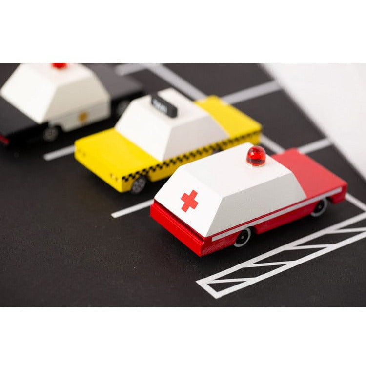 Candylab Vehicles Wooden Ambulance Toy Car - Red & White