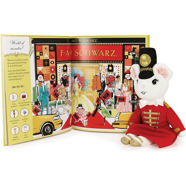 Claris - The Chicest Mouse in Paris™ Infants Claris The Mouse: Where is Claris In New York & FAO Schwarz Toy Soldier Plush Book Bundle