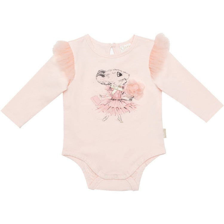 Claris - The Chicest Mouse in Paris™ Trend Accessories Claris Long Sleeve Bodysuit- size 0-3 Months