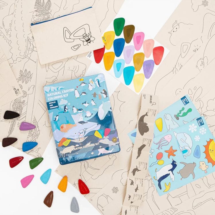 ColorJeu Creativity Coloring Kit Party Set - Whales and Penguins