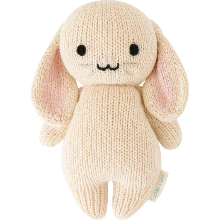 Cuddle And Kind Plush 7" Baby Bunny (Oatmeal) Hand-Knit Doll