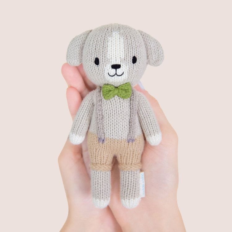 Cuddle And Kind Plush Tiny 6" Noah the Dog Hand-Knit Doll