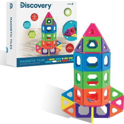 Discovery Mindblown STEM Discovery™ 50-Piece Magnetic Tile Building Blocks Set