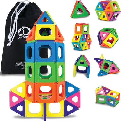 Discovery Mindblown STEM Discovery™ 50-Piece Magnetic Tile Building Blocks Set