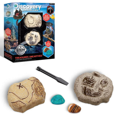 Discovery Mindblown STEM Mini Unearthed Treasure Set, 2 Pack Excavation Kit w/ Chisel