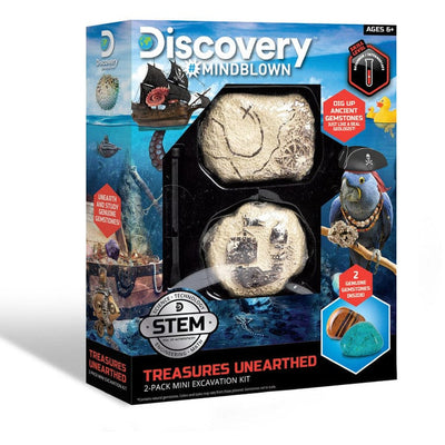 Discovery Mindblown STEM Mini Unearthed Treasure Set, 2 Pack Excavation Kit w/ Chisel