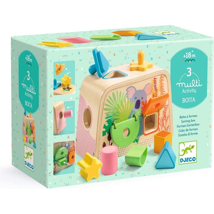 Djeco Infants Multi Boita Wooden Shape Sorting Box