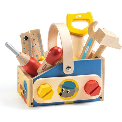 Djeco Preschool Minibrico Pretend Play Wooden Toolbox