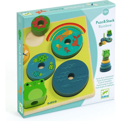 Djeco Puzzles Wooden Puzzle & Stacking Game - Rainbow