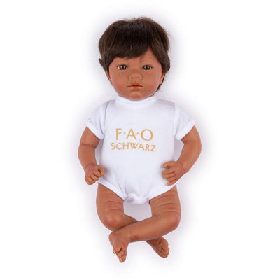 FAO Schwarz Baby Doll Adoption FAO Baby Doll Adoption Doll - Olive Skin with Brown Hair & Brown Eyes