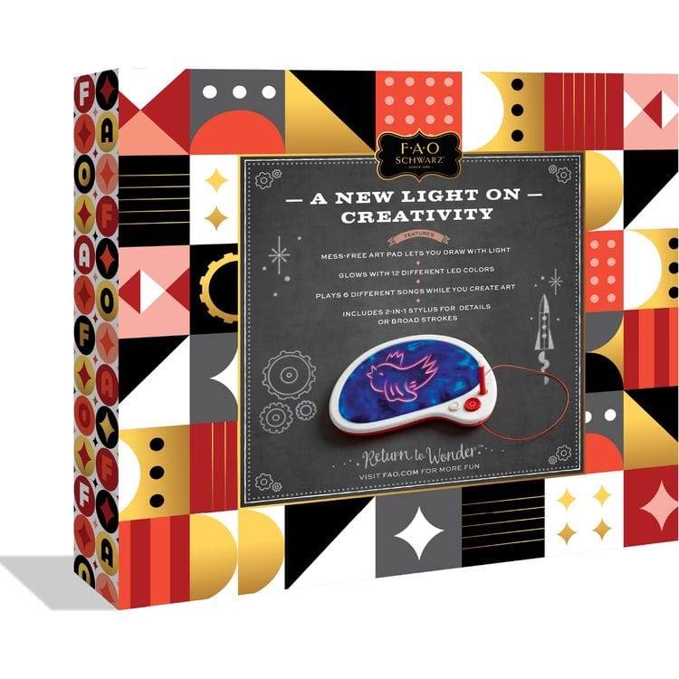 FAO Schwarz Creativity LED Mess-Free Glow Drawing Palette with Built-In Music