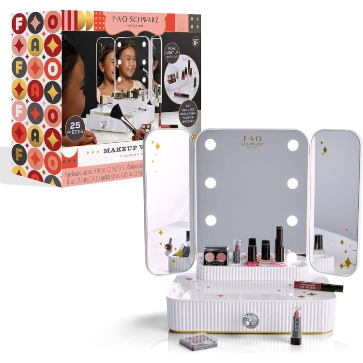 FAO Schwarz Fashion Activity and Roleplay 25-Piece Stunning Style Makeup Vanity Set