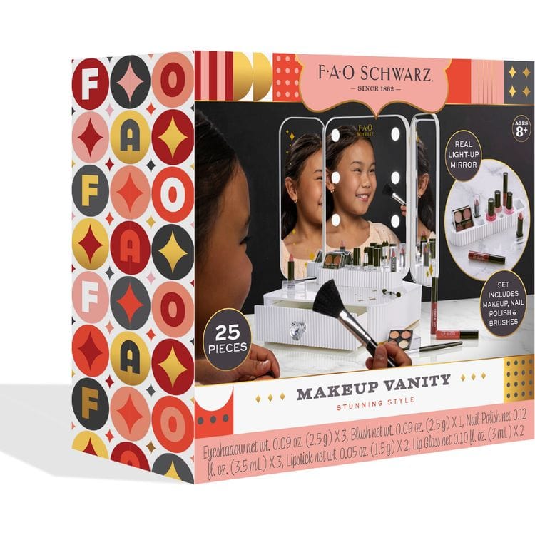 FAO Schwarz Fashion Activity and Roleplay 25-Piece Stunning Style Makeup Vanity Set