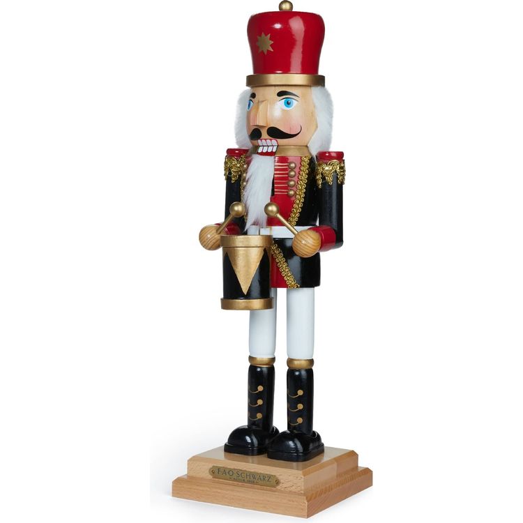 FAO Schwarz Holiday 20 Inch Drumming Wooden Prince Nutcracker