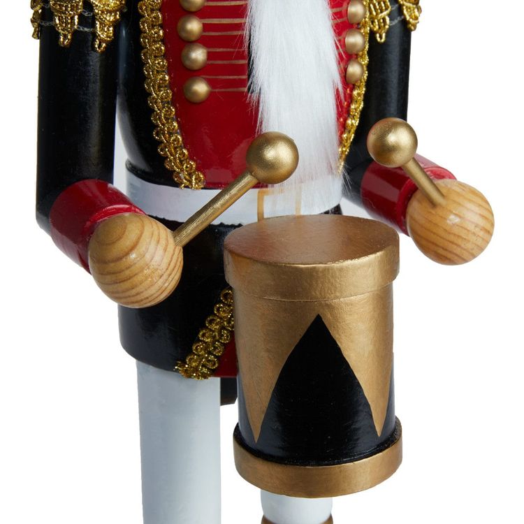 FAO Schwarz Holiday 20 Inch Drumming Wooden Prince Nutcracker