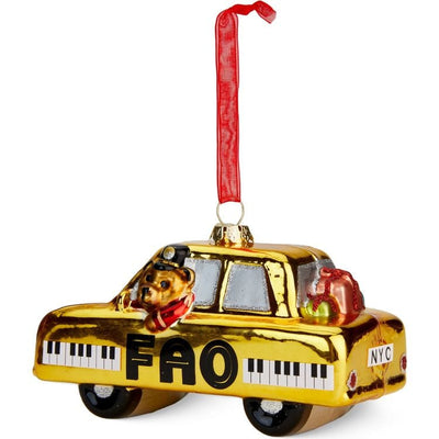 FAO Schwarz Holiday FAO Taxi Glass Ornament