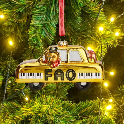 FAO Schwarz Holiday FAO Taxi Glass Ornament