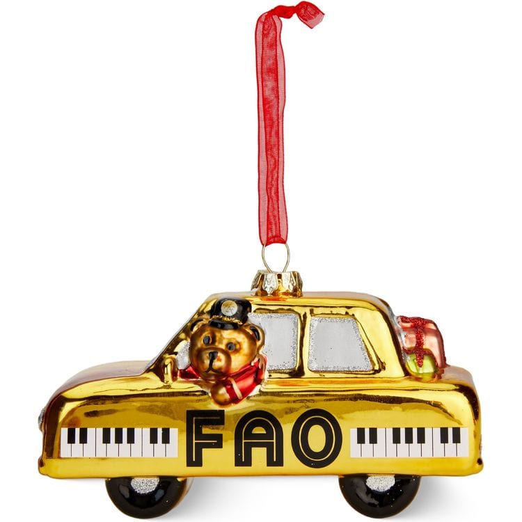 FAO Schwarz Holiday FAO Taxi Glass Ornament