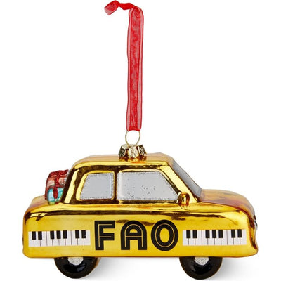 FAO Schwarz Holiday FAO Taxi Glass Ornament