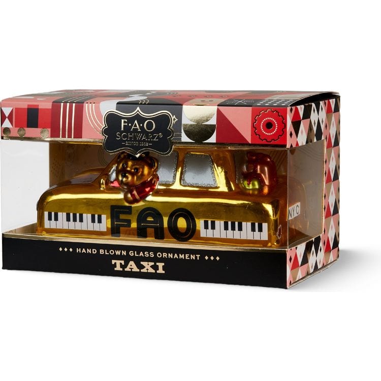 FAO Schwarz Holiday FAO Taxi Glass Ornament