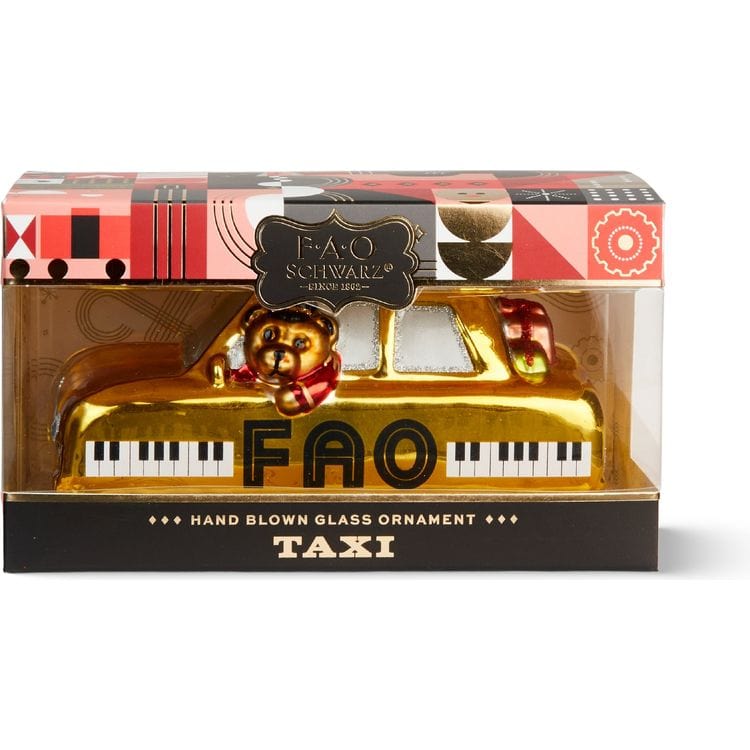 FAO Schwarz Holiday FAO Taxi Glass Ornament