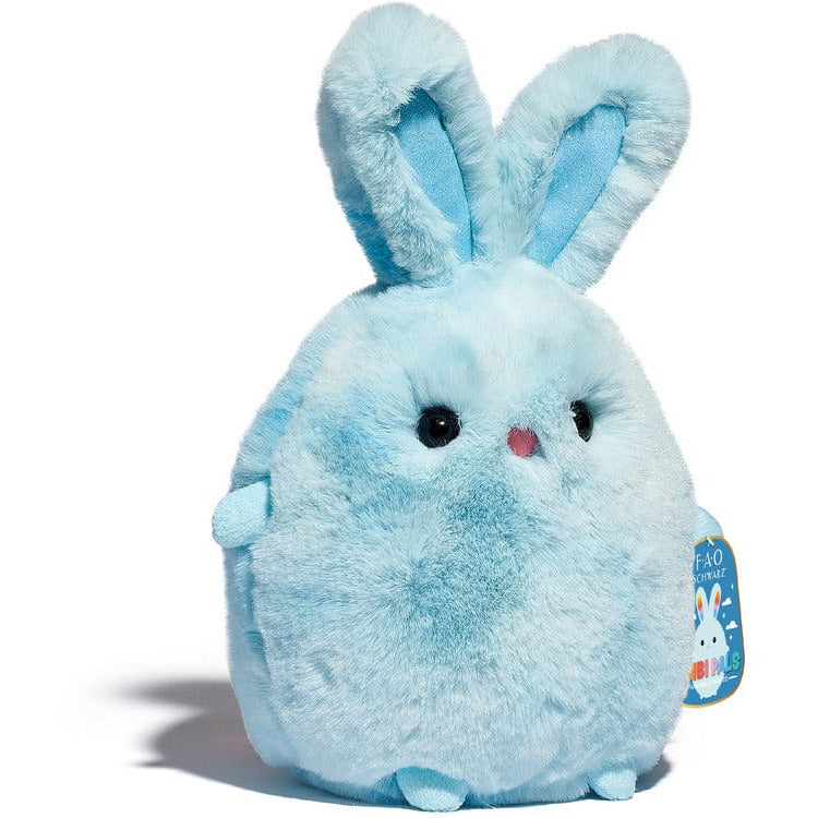 FAO Schwarz Plush 10" Chibi Pals Toy Plush Bunny  - Light Blue