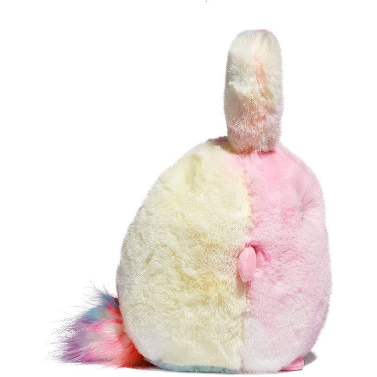 FAO Schwarz Plush 10" Chibi Pals Toy Plush Bunny  - Rainbow Tie Dye
