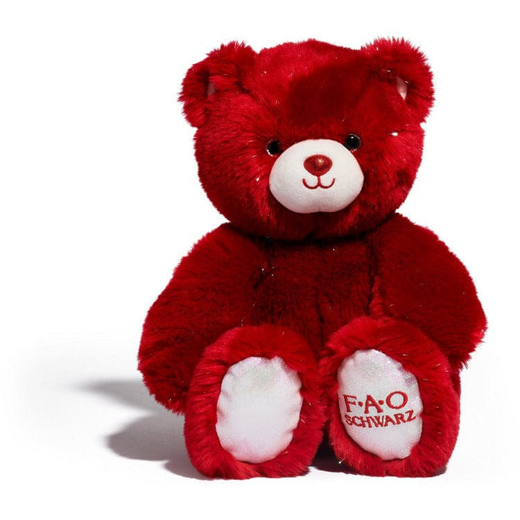 FAO Schwarz Plush 10" Sparklers Toy Plush Bear - Red