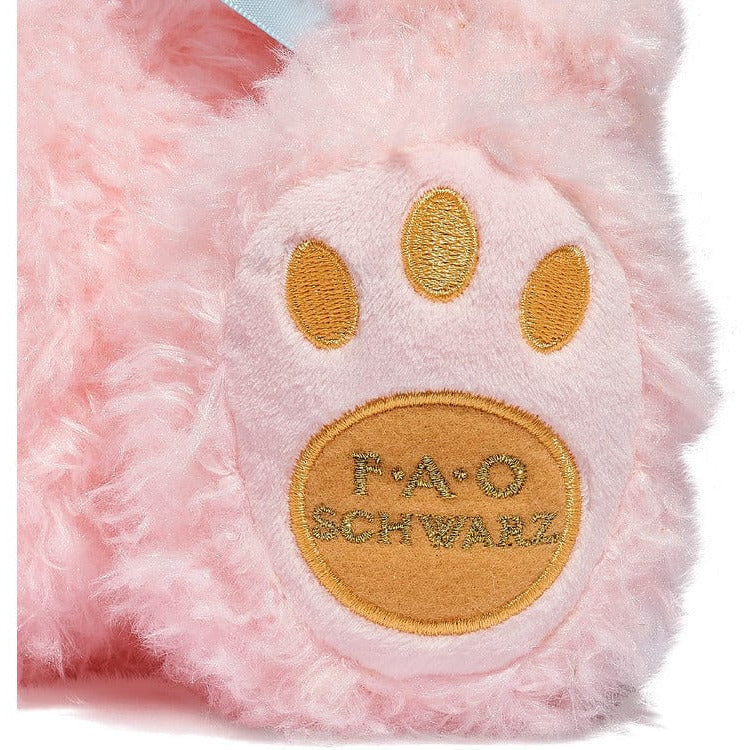 FAO Schwarz Plush 10" Toy Plush Pink Bunny with Orange Footpad