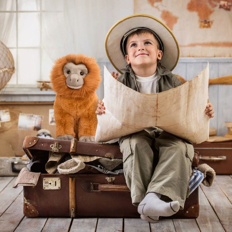 FAO Schwarz Plush 12" Adopt A Wild Pal Endangered Gold Lion Tamarin Plush