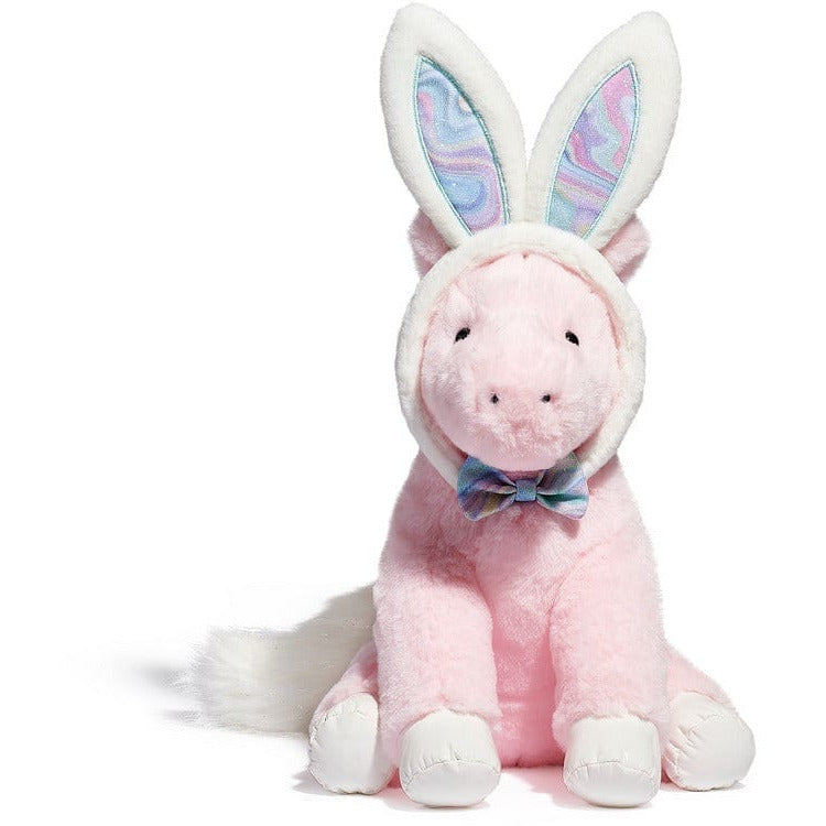 FAO Schwarz Plush 12" Cheers 4 Ears Toy Plush Pony with Wearable Bunny Ears