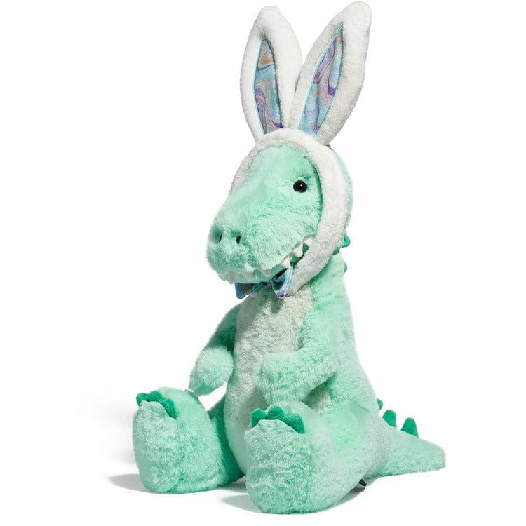 FAO Schwarz Plush 12" Cheers 4 Ears Toy Plush T-Rex with Wearable Bunny Ears