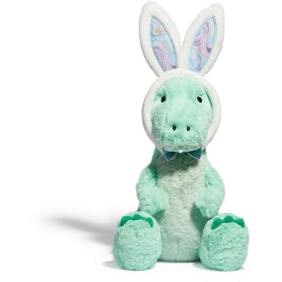 FAO Schwarz Plush 12" Cheers 4 Ears Toy Plush T-Rex with Wearable Bunny Ears