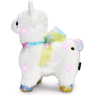 FAO Schwarz Plush 12" Glow Brights LED with Sound Alpaca Plush - Cream