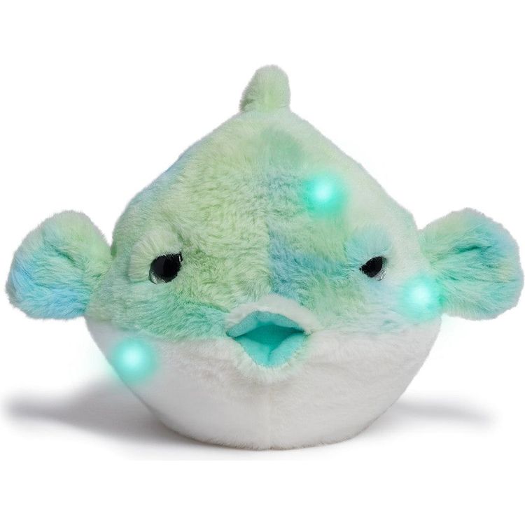 FAO Schwarz Plush 12" Glow Brights Toy Plush LED with Sound Blowfish