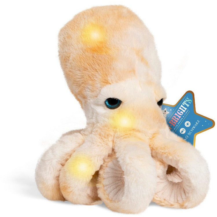 FAO Schwarz Plush 12" Glow Brights Toy Plush LED with Sound Octopus