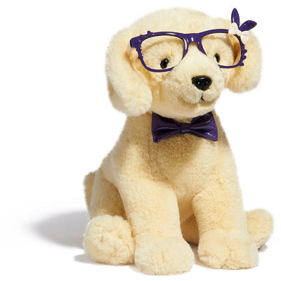 FAO Schwarz Plush 12" Sparklers Toy Plush Labrador with Removable Bunny Glasses