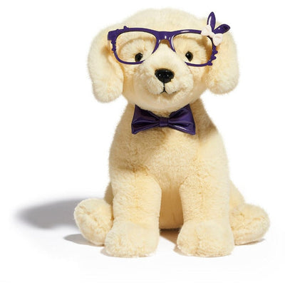 FAO Schwarz Plush 12" Sparklers Toy Plush Labrador with Removable Bunny Glasses