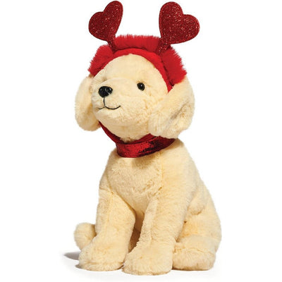 FAO Schwarz Plush 12" Sparklers Toy Plush Labrador with Removable Red Heart Boppers
