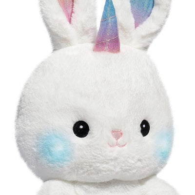 FAO Schwarz Plush 15" Glow Brights Toy Plush LED with Sound Bunnycorn - White