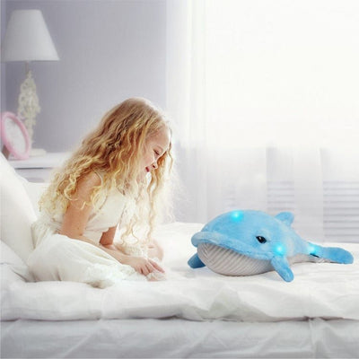 FAO Schwarz Plush 17" Glow Brights Toy Plush LED with Sound Whale