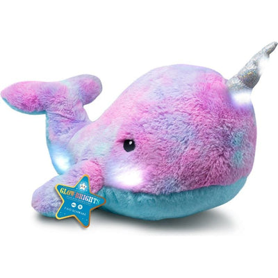 FAO Schwarz Plush 17" Narwhal Plush Stuffed Animal Toy with LED Lights and Sound