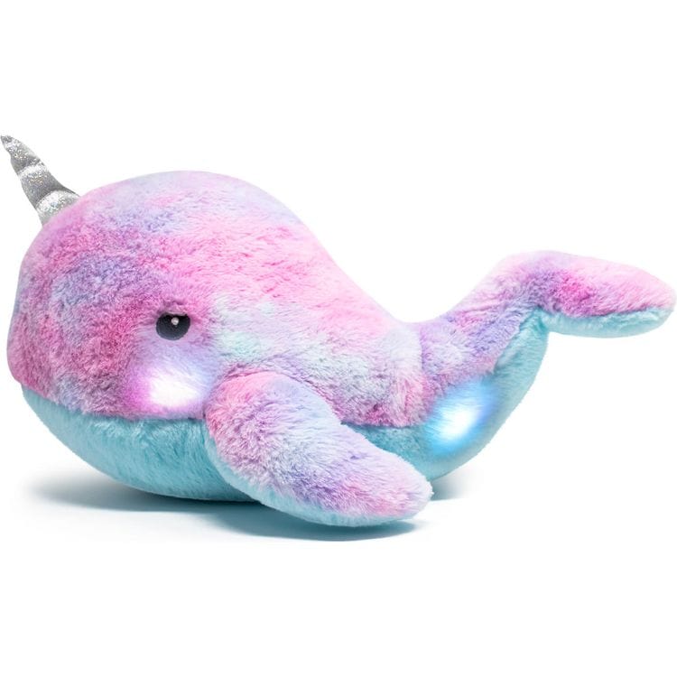 FAO Schwarz Plush 17" Narwhal Plush Stuffed Animal Toy with LED Lights and Sound